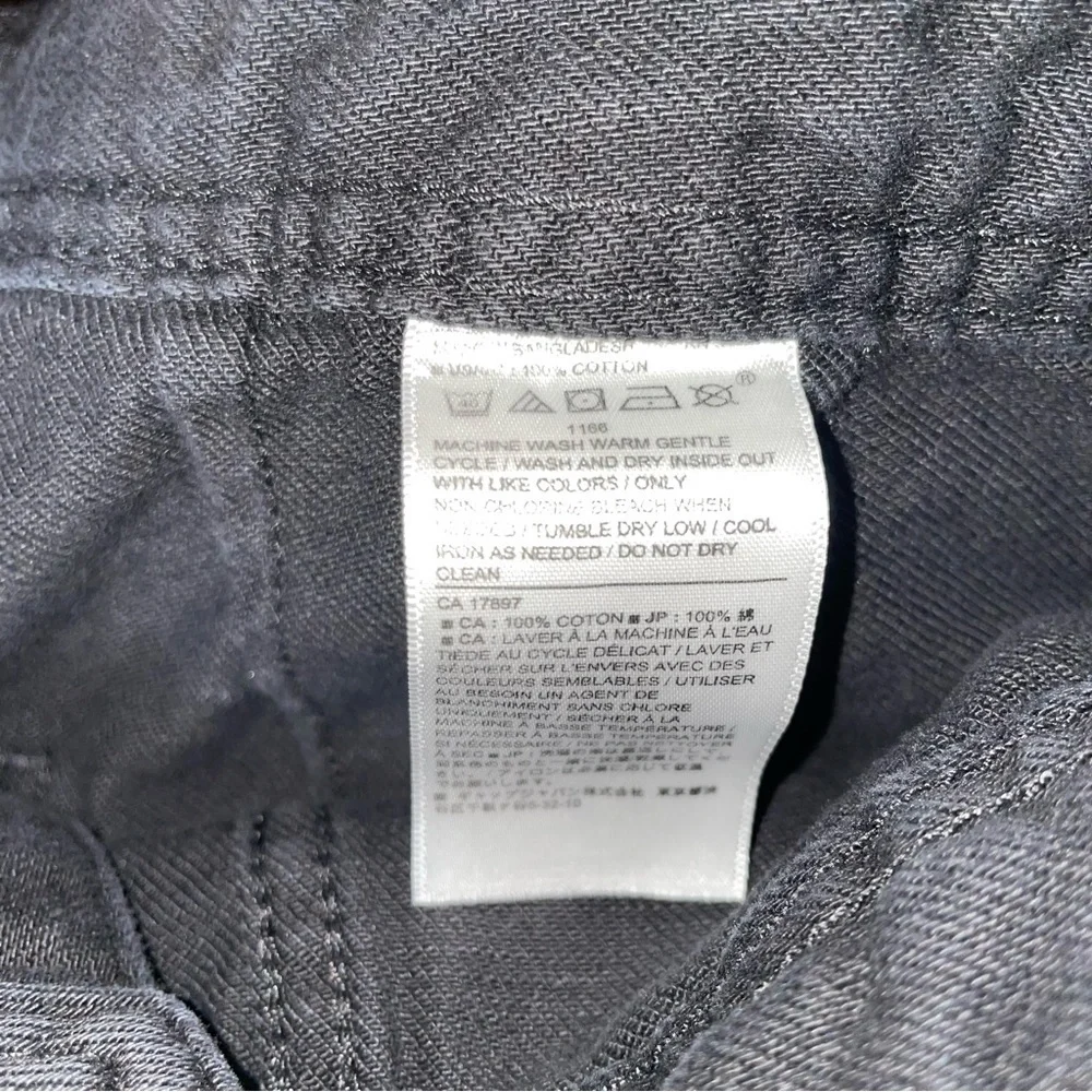 Banana Republic Black High Rise Tapered Cargo Pants Belted Denim Size 6